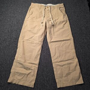 Gap Pants Mens Vintage Large Beige Striped Textured Button Fly Drawstring Y2K